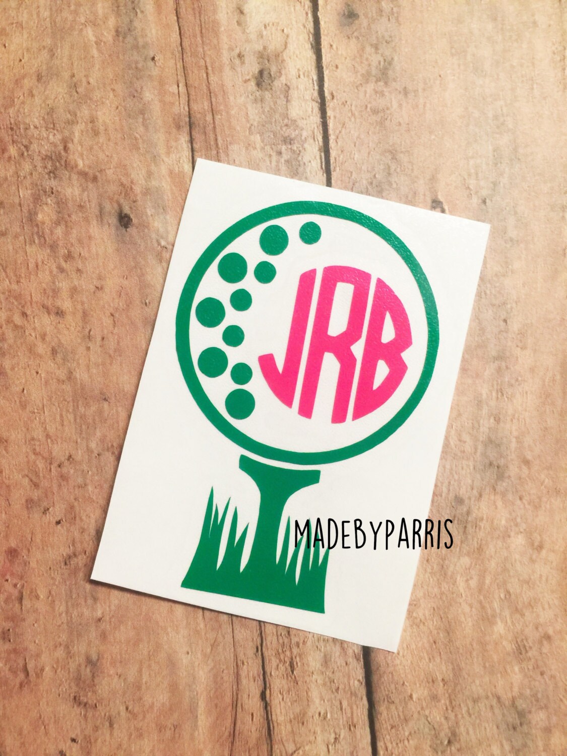 Golf Ball Monogram Vinyl Decal Golfing Decal by MadeByParris