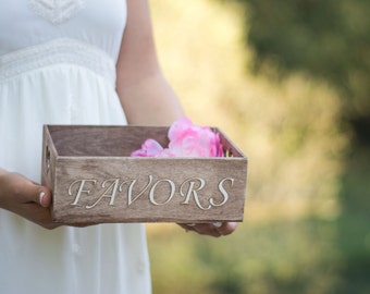Wedding Favors Box Rustic Sign Favors please take one Wedding Box Wooden Wedding Decor Holder Wedding Favors