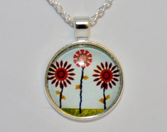 flower Necklace, flower Pendant, flower jewelry