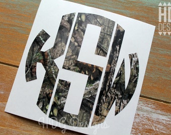 Camo Decal | Camo Monogram Decal | Monogram Decal | Car Decal | RTIC Decal | Yeti Decal | Guy Decal | Yeti decal for men | Yeti Cup decal