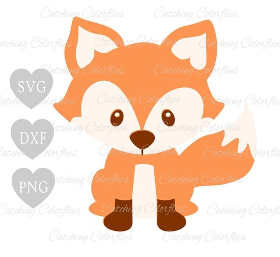 Download Cute Baby Fox SVG & DXF Cutting Files PNG by CatchingColorFlies