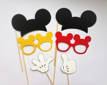 Photo booth props Mickey Mouse photo booth props Mickey Mouse ears Mickey Mouse decorations Mickey Mouse cutouts Clubhouse décor