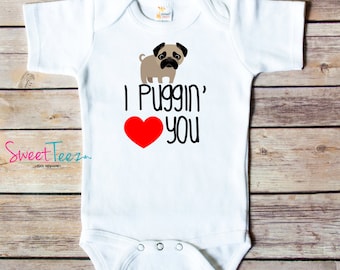 Funny Dog Shirt Pug Baby Bodysuit Girl Boy Bib