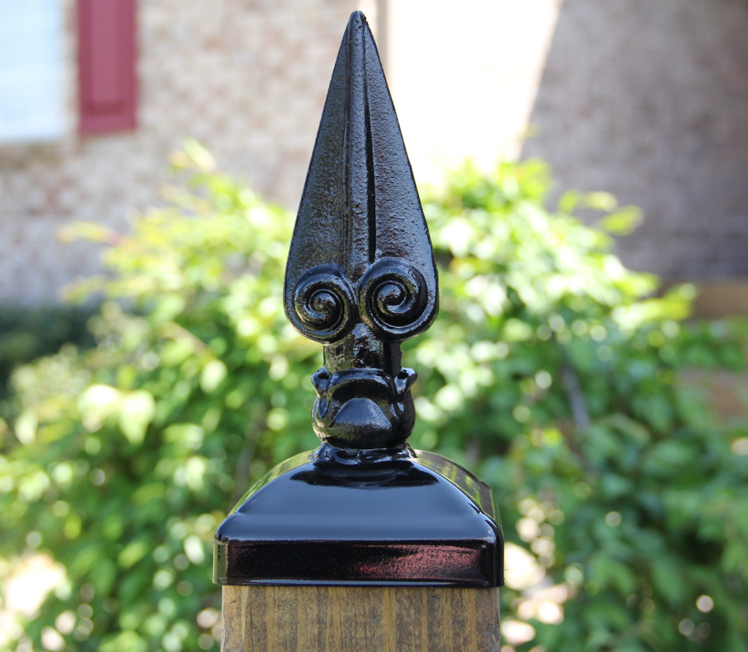 Wrought Iron Roman Spear Post Cap for 4x4 Wood / Composite