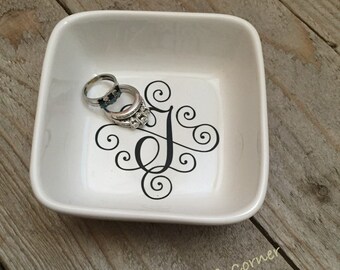 Monogrammed Jewelry Dish, Ring Dish, Personalized Ring Dish, Customized Jewelry Dish, Jewelry Dish, Bridesmaid Gift, Jewelry Holder, Storage