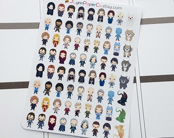 Tiny Game of Thrones Character Stickers, GoT, Killing Game, Kawaii, Cute Stickers, Planner Stickers, Pretty, Erin Condren, ECLP