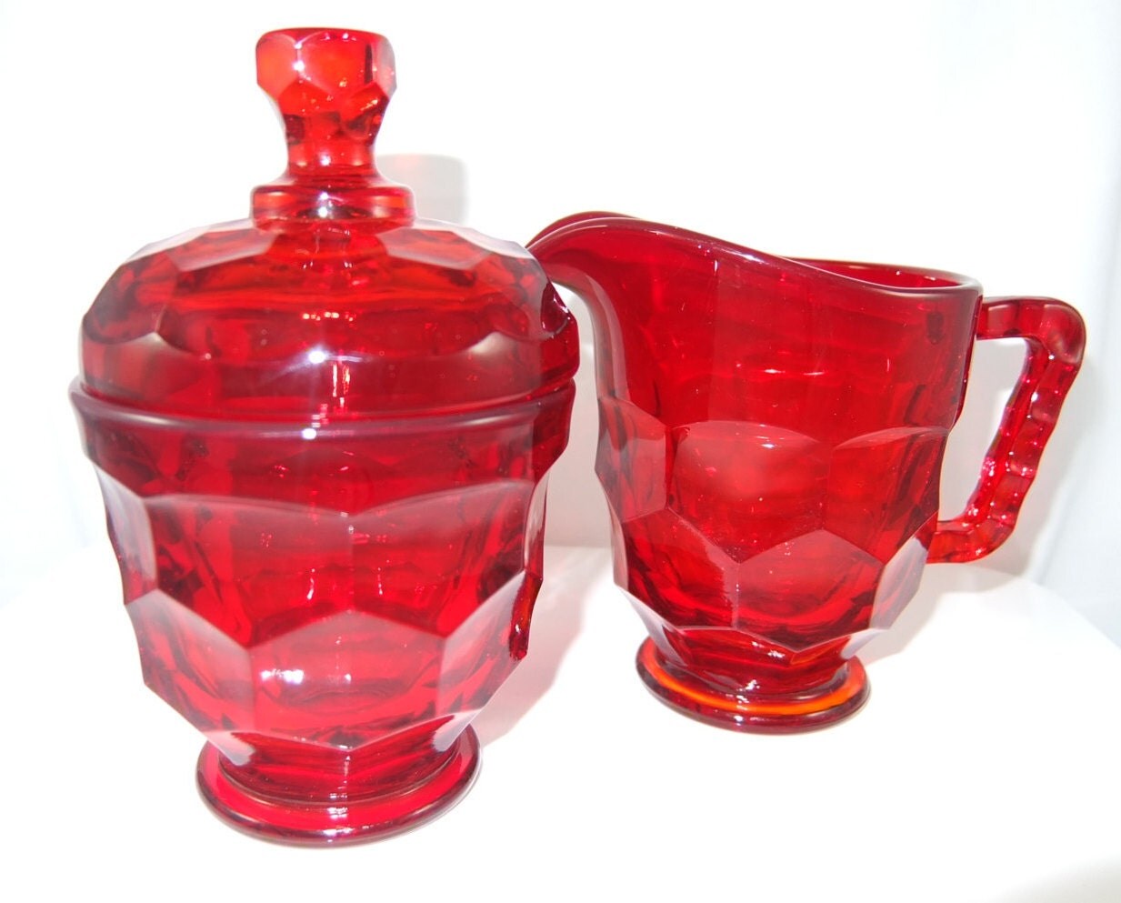 Collectible Ruby Red Pattern Pressed Glass