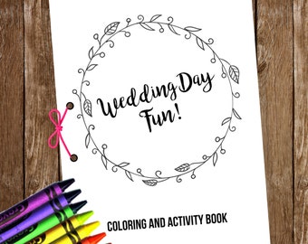 Wedding Coloring & Activity Book // Kids Wedding Coloring Book // Printable