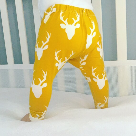 Handmade Baby Leggings Buck Deer wildlife Print by BabalusByLucy