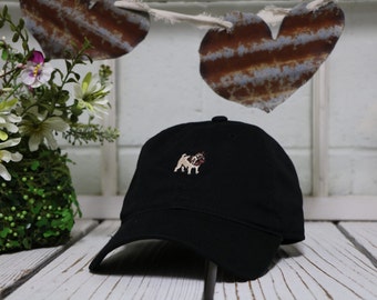 Vintage PUG Baseball Cap Low Profile Dad Hats Baseball Hat Embroidery Black
