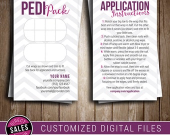 Pedi Pack | Pedicure Pack | Direct Sales Business Card | Printable | Digital File | Nail Wrap Template | Jamberry Compatible