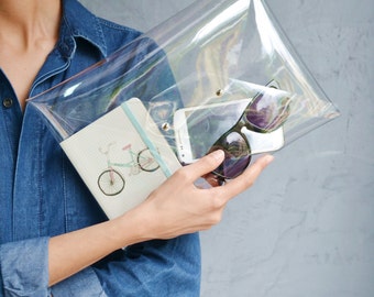 Clear clutch bag / Transparent clutch / Envelope clutch bag / Clear ipad case / Transparent ipad case