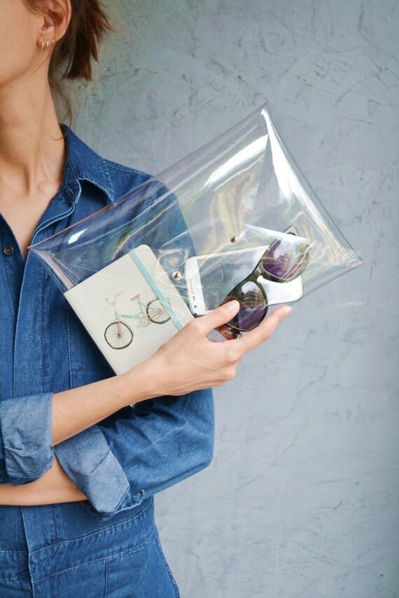 Clear clutch bag / Transparent clutch / Envelope clutch bag