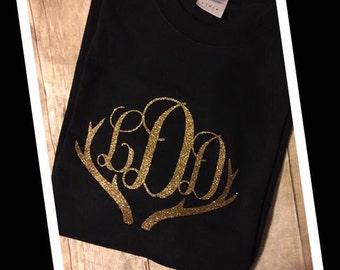 Items similar to Antler Monogram Tee on Etsy