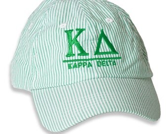 KD Kappa Delta Sorority Monogrammed Seersucker Baseball Hat