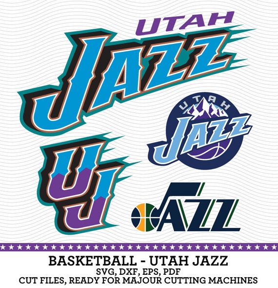 Utah Jazz Basketball Logo SVG dxf eps PDF by SVGsilhouetteDXF