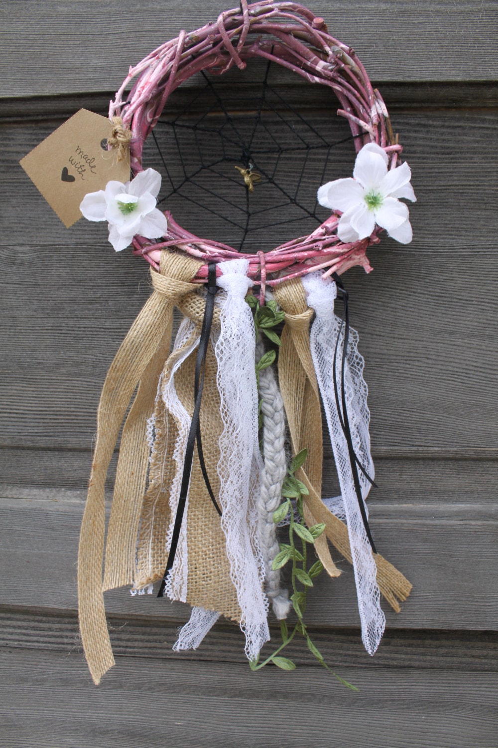 Flower dream catcher. Spider web Dream by BohemianInsanity on Etsy