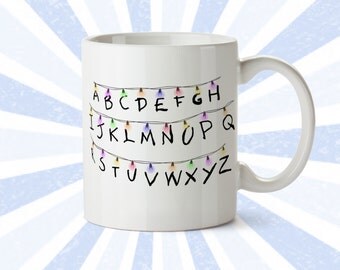 Stranger Things Mug - Netflix Series - The Upsidedown - Alphabet - SIFI - Cool coffee mug - Stranger Things merch - Ceramic - 11 oz - 15 oz