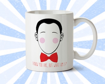 Pee-Wee Herman Bow Tie Mug - Funny Mug - I know you are but what am I - PeeWee Playhouse - Pee Wee Herman - 80's - 90's - Coffee Cup