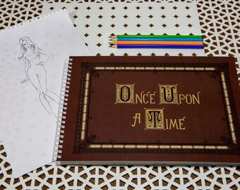 Once Upon A Time Journal, Henry's Book, Disney wedding, Fairy Tailes Notebook, Magic Notepad, Storybook Album for Drawing, BIG 18x27cm