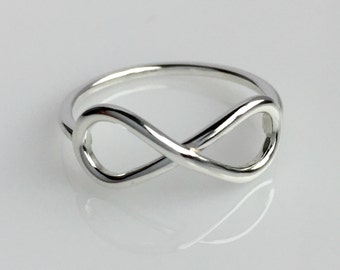 Sterling Silver Infinity Ring, Promise Ring