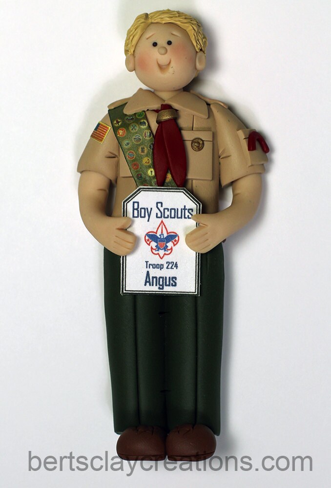 back ordered boy scout ornament by bertsclaycreations on etsy back ordered boy scout ornament by bertsclaycreations on etsy