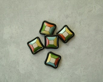 Color Square Button set of 5