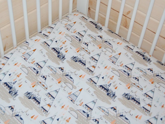 tee pee fitted crib sheet fox crib sheet / mini crib sheet tee pee fitted crib sheet fox crib sheet / mini crib sheet