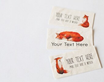 Fox Sewing Labels - Personalized Woodland Clothing Labels, sew on