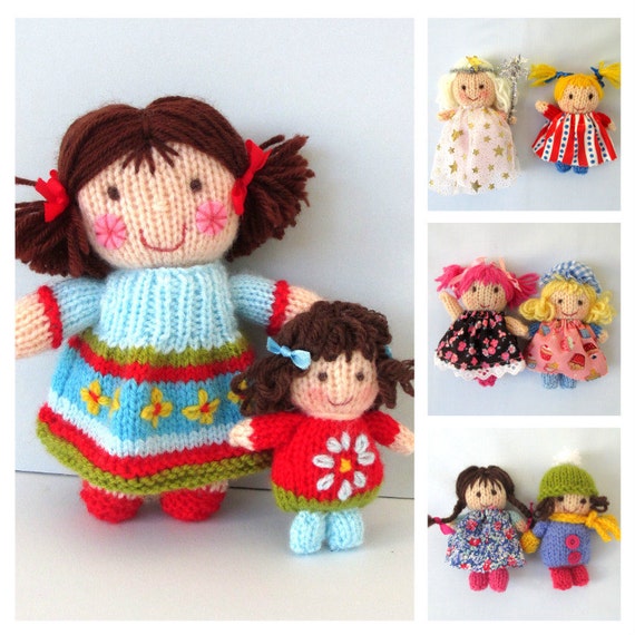 Jenny and Jolly Dollies doll knitting pattern INSTANT