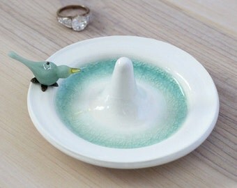 custom ring dish, engagement ring holder, pottery anniversary gifts