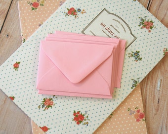 PINK Coloured Mini Envelopes & Note Cards 10pc set