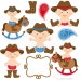 Cowboy Baby Boy Cute Digital Clipart, Cowboy Clip art, Cowboy Graphics, Baby cowboy, western baby, baby in boots, paisley, rope frame
