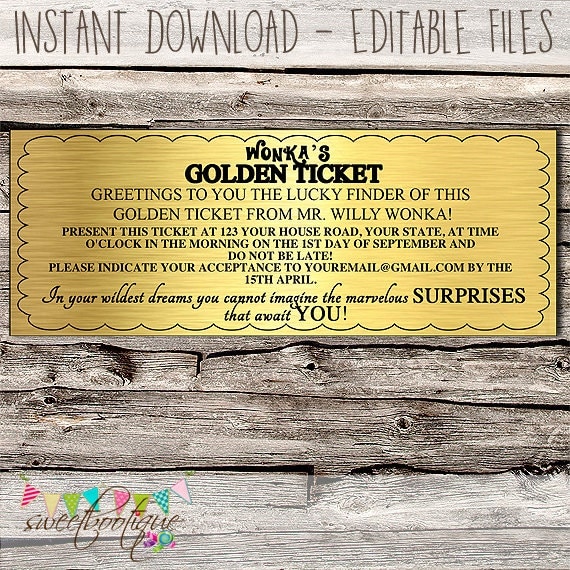 golden ticket invitation