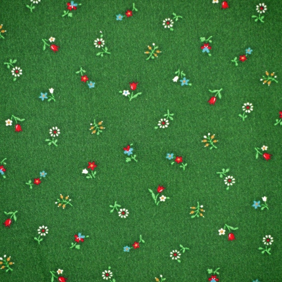 Dark Green Floral Print Quilting Cotton Fabric Vip Cranston