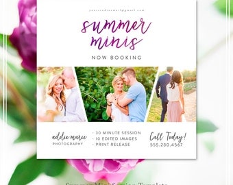 Summer Mini Sessions Template - Photography Template - Marketing Boards