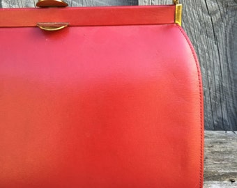 1960s Red Leather Handbag