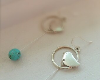 Silver Robin's Egg Earrings