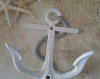 Cast Iron Anchor Wall Hook - PICK YOUR COLORS