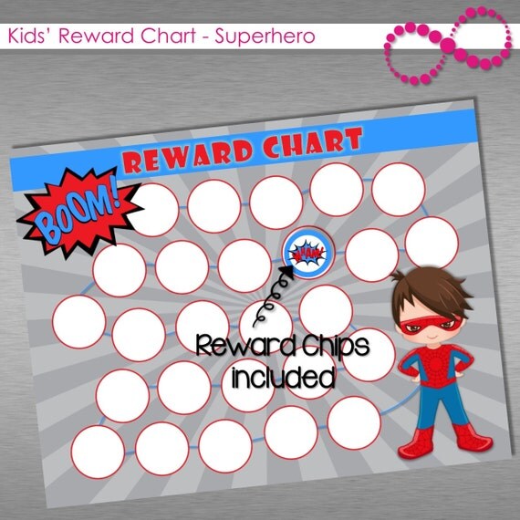 Kids Reward Chart Superhero Behavior Chart by InfinitelyMore