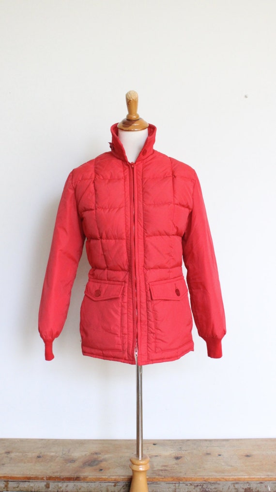 Vintage Eddie Bauer Down Jacket // Ski Jacket Red // Winter