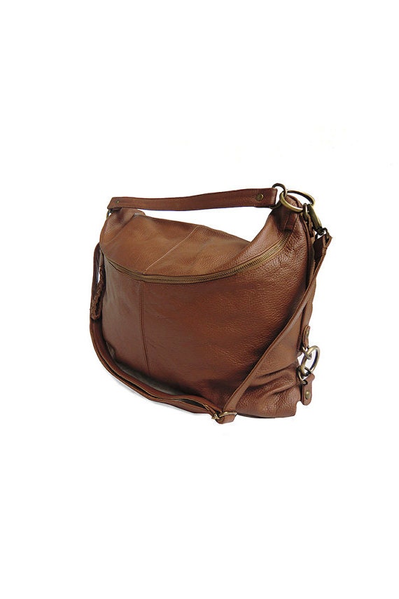 Sales Brown Big Bag in Soft Natural Tan Leather.Multiple