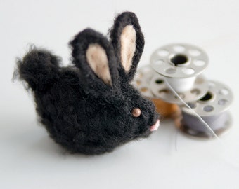 black stuffed bunny rabbit