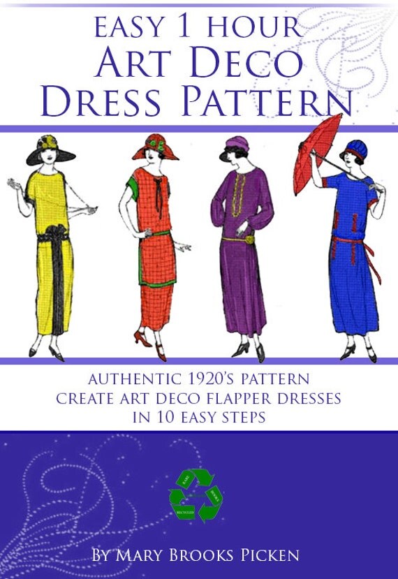 Art Pattern Dress | easy 1 hour art deco dress pattern create a vintage downton Art Pattern Dress | easy 1 hour art deco dress pattern create a vintage downton