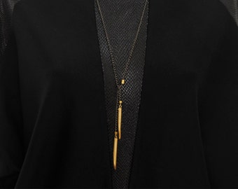 Bullet Necklace For Men, Gold Bullet Pendant, Mens Bar Necklace