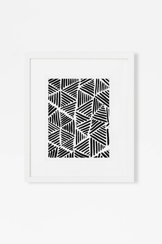 Black and White Abstract Art Print Modern by JaymeeSrpDesign