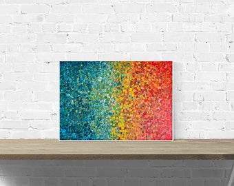 Abstract Wall Art Print - Riviera - Teal, Turquoise, Yellow, and Orange Abstract Wall Art Print - Giclee Print of Louise Mead Abstract