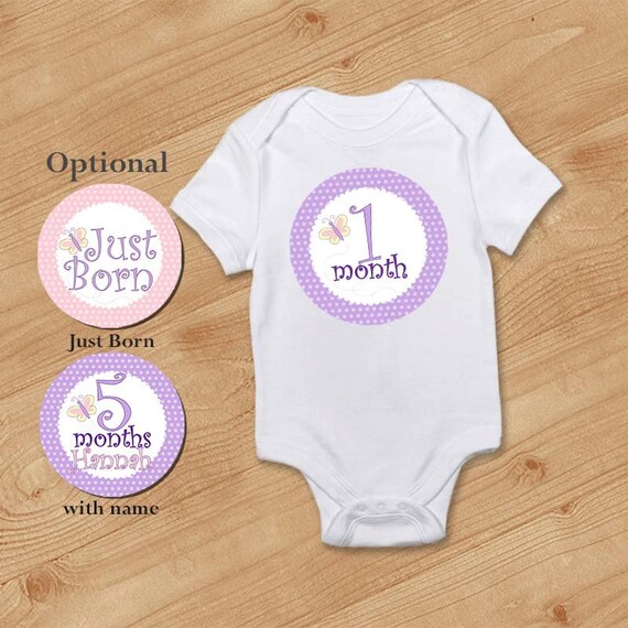 Butterfly Baby Monthly Milestone Stickers, Baby Stickers, Monthly Stickers, Month Stickers, First Year Belly Sticker, First Year Stickers Il_570xn