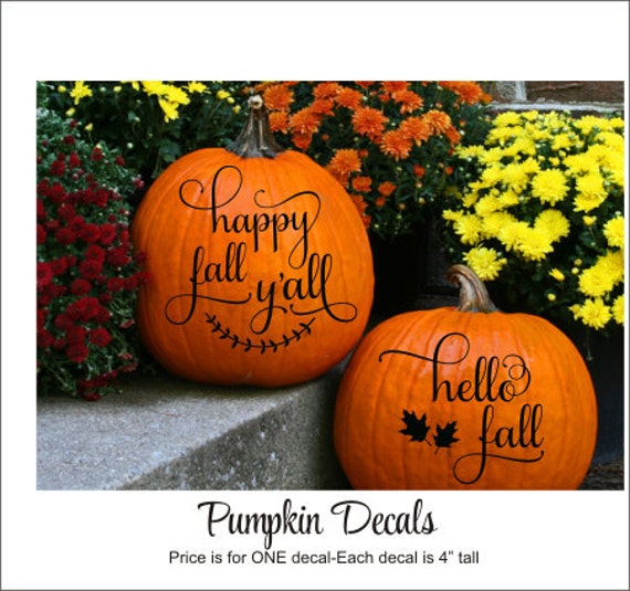 Happy Fall Pumpkin Decal Hello Fall Pumpkin Decal Small Decals