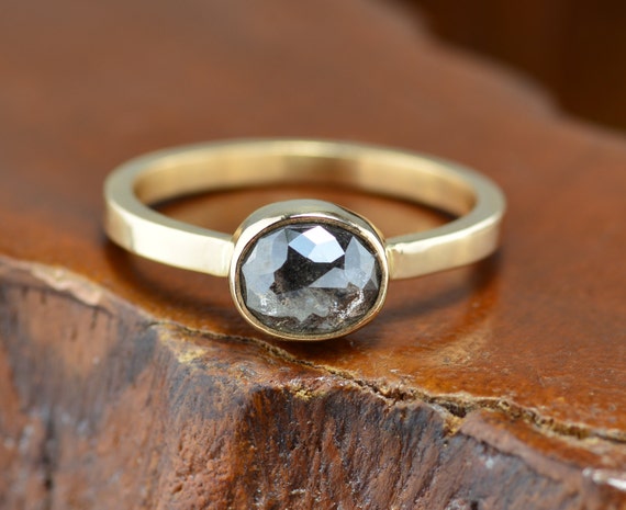 1.27 Carat Black Diamond Engagement Ring by PointNoPointStudio